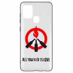 Чехол для Samsung A21s All you need is love (Коктейль Молотова) - PrintSalon