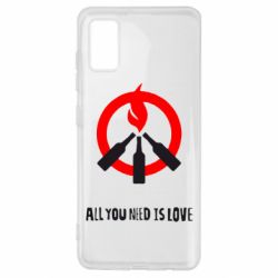 Чехол для Samsung A41 All you need is love (Коктейль Молотова)