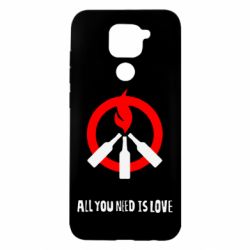 Чехол для Xiaomi Redmi Note 9/Redmi 10X All you need is love (Коктейль Молотова) - PrintSalon