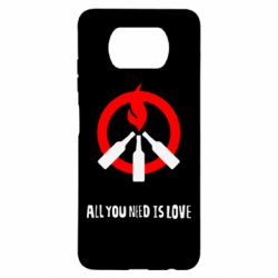 Чехол для Xiaomi Poco X3 All you need is love (Коктейль Молотова) - PrintSalon