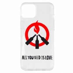 Чехол для iPhone 14 Plus All you need is love (Коктейль Молотова) - PrintSalon