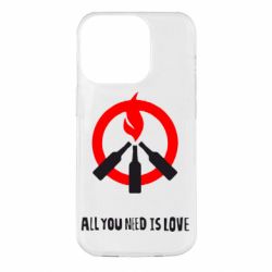 Чехол для iPhone 14 Pro All you need is love (Коктейль Молотова) - PrintSalon