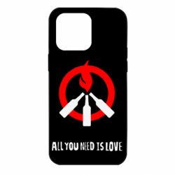 Чехол для iPhone 14 Pro Max All you need is love (Коктейль Молотова) - PrintSalon