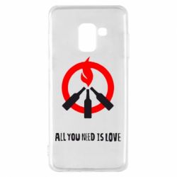 Чехол для Samsung A8 2018 All you need is love (Коктейль Молотова) - PrintSalon