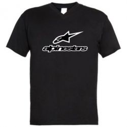 Мужская футболка  с V-образным вырезом Alpinestar Logo - PrintSalon