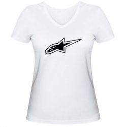 Жіноча футболка з V-подібним вирізом Alpinestars - PrintSalon