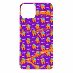 Чехол для iPhone 14 Among Us and grunge background - PrintSalon