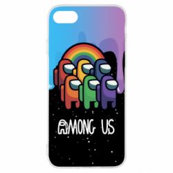 Чехол для iPhone SE 2022 Among Us art paints - PrintSalon