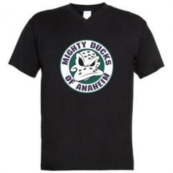 Мужская футболка  с V-образным вырезом Anaheim Mighty Ducks Logo - PrintSalon