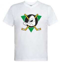 Мужская футболка  с V-образным вырезом Anaheim Mighty Ducks - PrintSalon