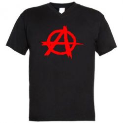Мужская футболка  с V-образным вырезом Anarchy - PrintSalon