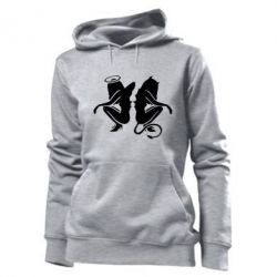 Женское худи Ангел и Демон - PrintSalon