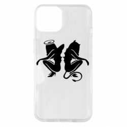 Чехол для iPhone 14 Ангел и Демон-PrintSalon Чехол для iPhone 14 Ангел и Демон