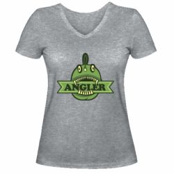 Женская футболка с V-образным вырезом Angler