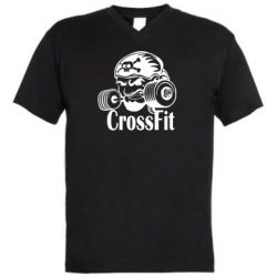 Мужская футболка  с V-образным вырезом Angry CrossFit - PrintSalon