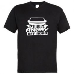 Мужская футболка  с V-образным вырезом Angry Off Road - PrintSalon
