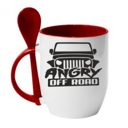 Чашка с ложкой Angry Off Road - PrintSalon