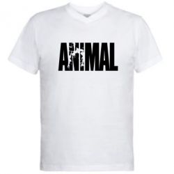 Чоловіча футболка з V-подібним вирізом Animal Powerlifting - PrintSalon