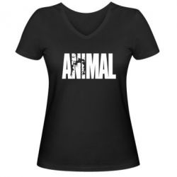 Жіноча футболка з V-подібним вирізом Animal Powerlifting - PrintSalon