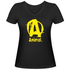 Женская футболка с V-образным вырезом Animal - PrintSalon