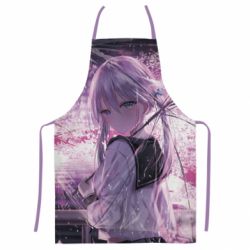 Фартух з 3D принтом Anime girl and sakura - PrintSalon