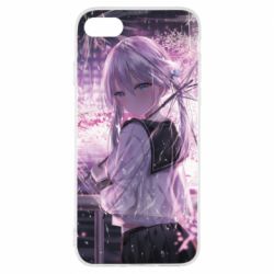 Чохол для iPhone 7 Anime girl and sakura - PrintSalon