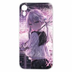 Чохол для iPhone XR Anime girl and sakura - PrintSalon