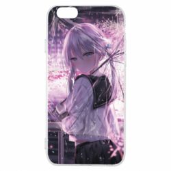 Чохол для iPhone 6/6S Anime girl and sakura - PrintSalon