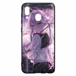 Чохол для Samsung A20 Anime girl and sakura - PrintSalon