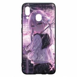 Чохол для Samsung A30 Anime girl and sakura - PrintSalon