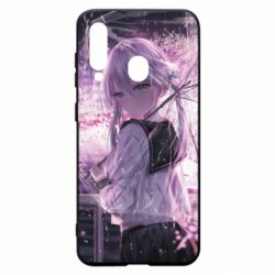 Чохол для Samsung A60 Anime girl and sakura - PrintSalon