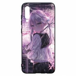 Чохол для Samsung A70 Anime girl and sakura - PrintSalon