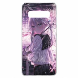 Чохол для Samsung S10+ Anime girl and sakura - PrintSalon