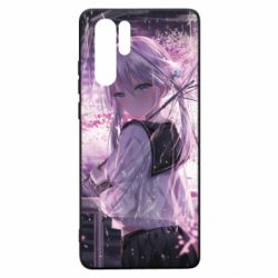 Чохол для Huawei P30 Pro Anime girl and sakura - PrintSalon