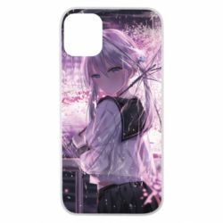 Чохол для iPhone 11 Pro Anime girl and sakura - PrintSalon