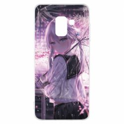 Чохол для Samsung A8 2018 Anime girl and sakura - PrintSalon