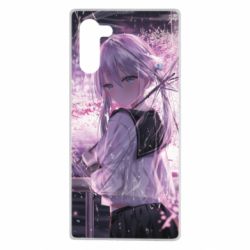 Чохол для Samsung Note 10 Anime girl and sakura - PrintSalon