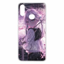 Чохол для Samsung A10s Anime girl and sakura - PrintSalon