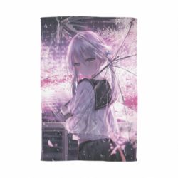 Рушник з принтом Anime girl and sakura - PrintSalon