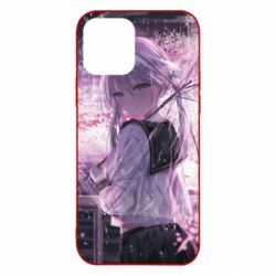 Чохол для iPhone 12 Pro Anime girl and sakura - PrintSalon