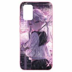 Чохол для Samsung A02s/M02s Anime girl and sakura - PrintSalon