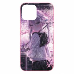 Чохол для iPhone 12 Pro Max Anime girl and sakura - PrintSalon