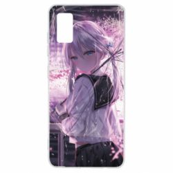 Чохол для Samsung A41 Anime girl and sakura - PrintSalon