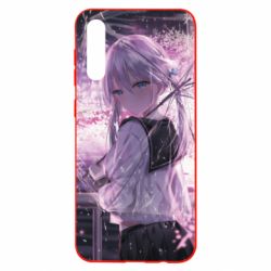 Чохол для Samsung A50 Anime girl and sakura - PrintSalon