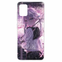 Чохол для Samsung A51 Anime girl and sakura - PrintSalon