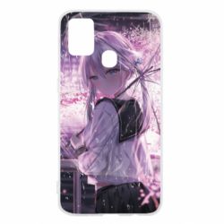 Чохол для Samsung M31 Anime girl and sakura - PrintSalon