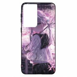 Чохол для Samsung S21 Anime girl and sakura - PrintSalon