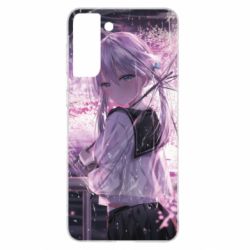 Чохол для Samsung S21+ Anime girl and sakura - PrintSalon