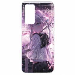 Чохол для Xiaomi Mi 10T / 10T Pro Anime girl and sakura - PrintSalon