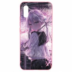 Чохол для Xiaomi Redmi 9a Anime girl and sakura - PrintSalon